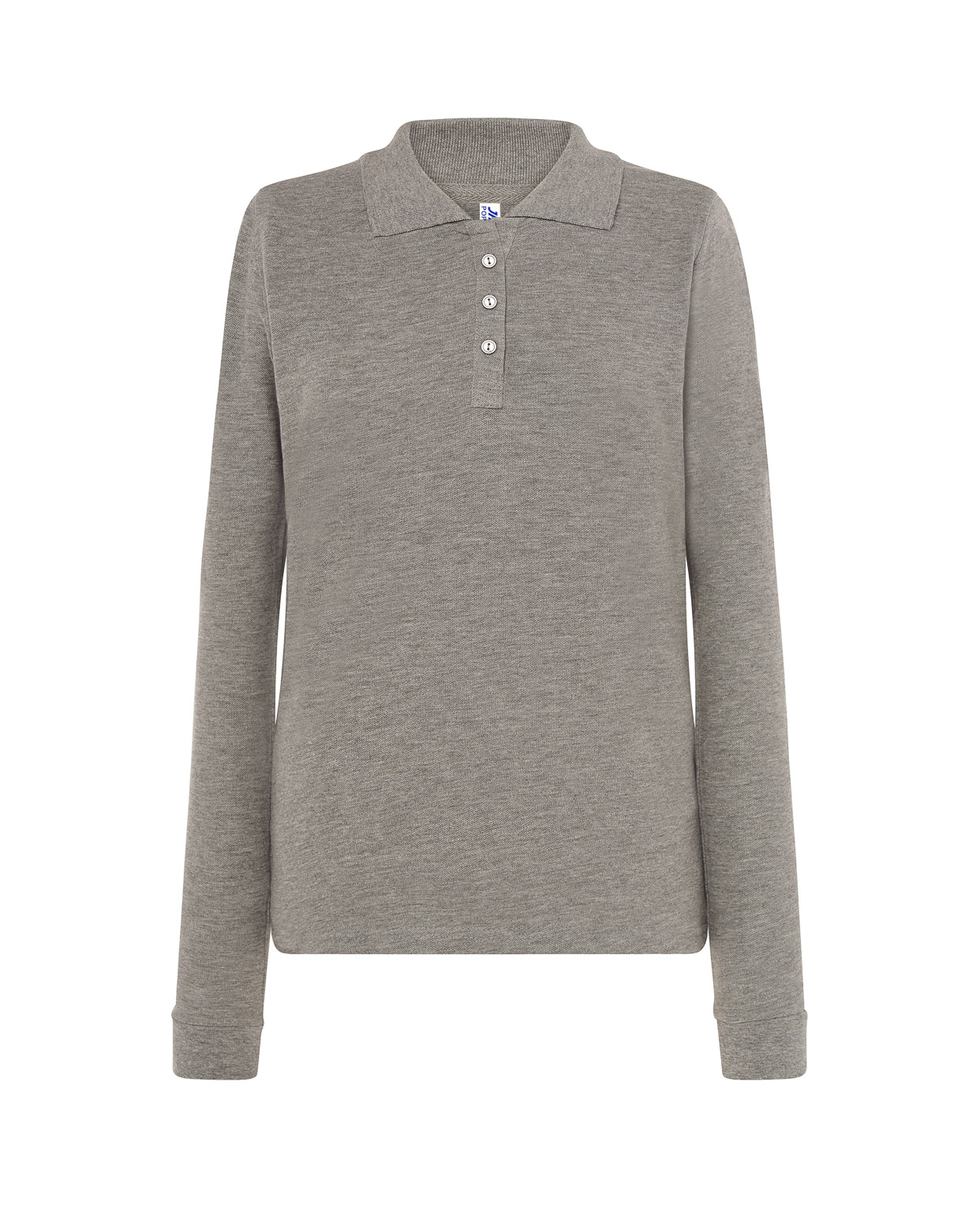 Lady Regular LS Polo  Grey Melange