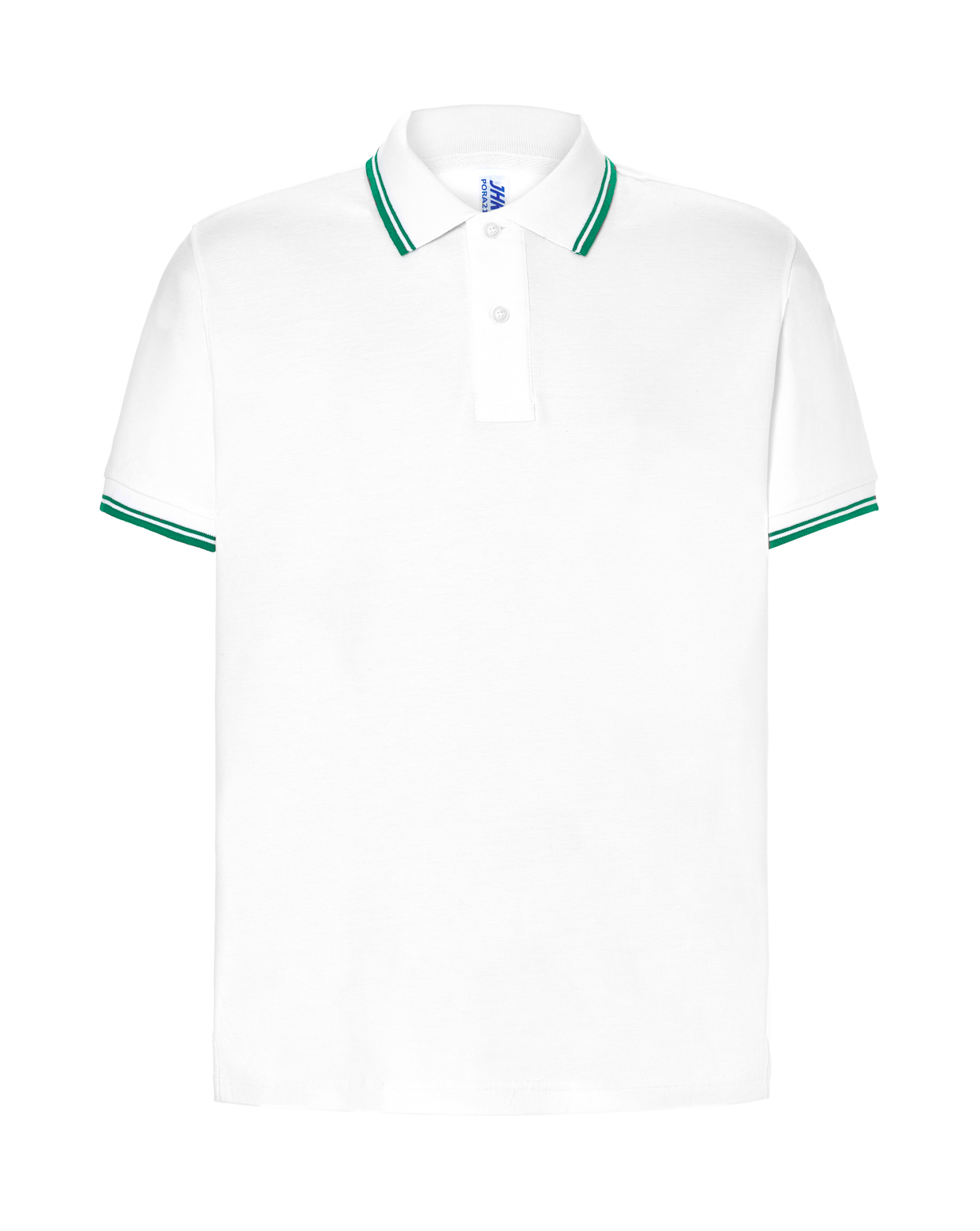 Man Regular Polo  White / Kelly Green