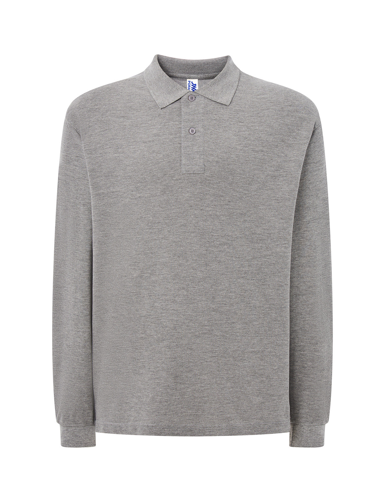 Man Regular LS Polo  Grey Melange