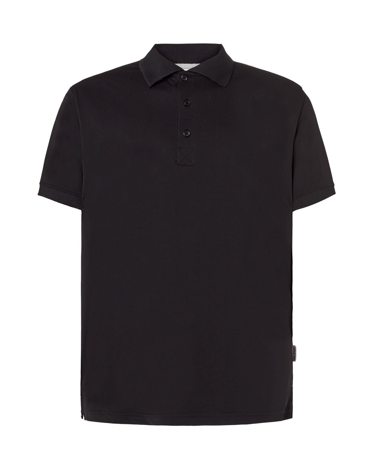 Man Heavy Sport Pique Polo Black-Silver
