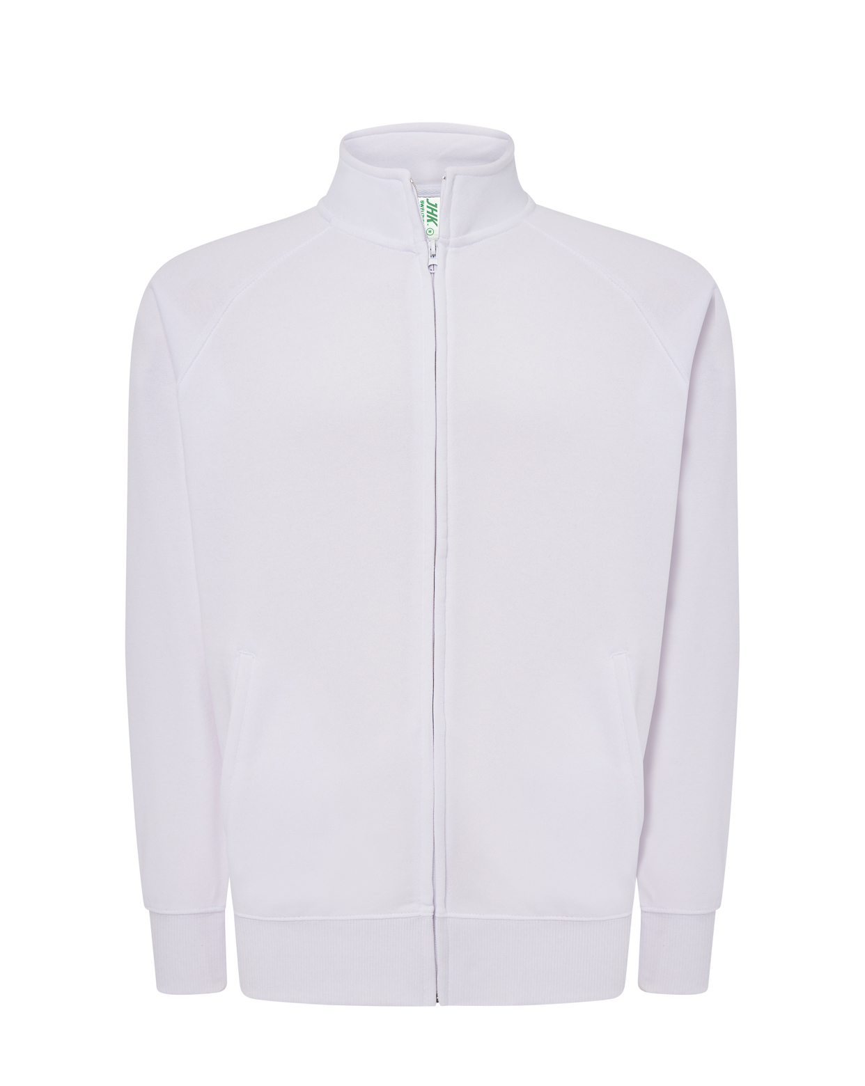 Full Zip French Terry Sweatshirt White