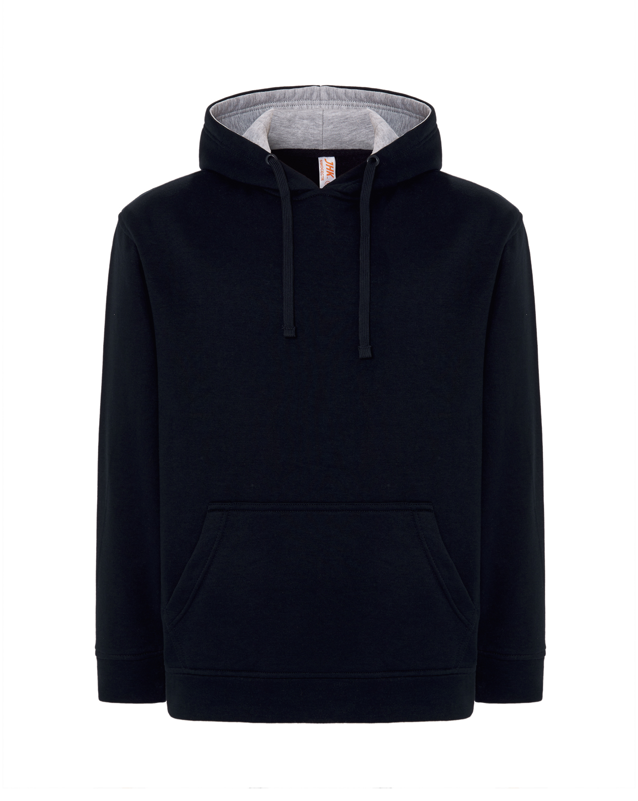 Unisex Ocean Hooded Contrast Kangaroo  Navy-Ash Melange