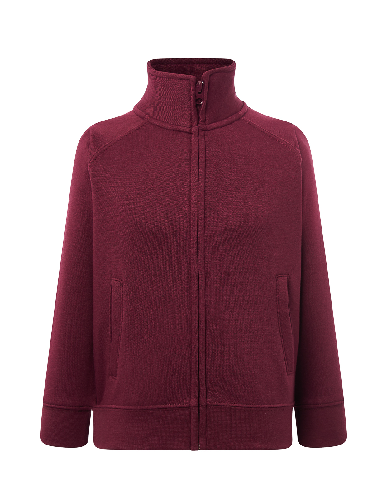 Kid Full Zip Unisex Sweatshirt Burgundy
