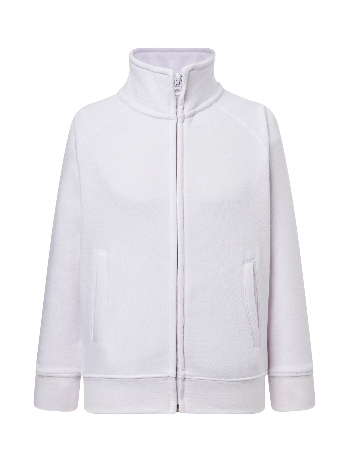 Kid Full Zip Unisex Sweatshirt White