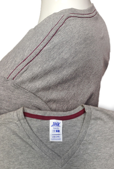 Urban V-neck Grey Melange / Burgundy