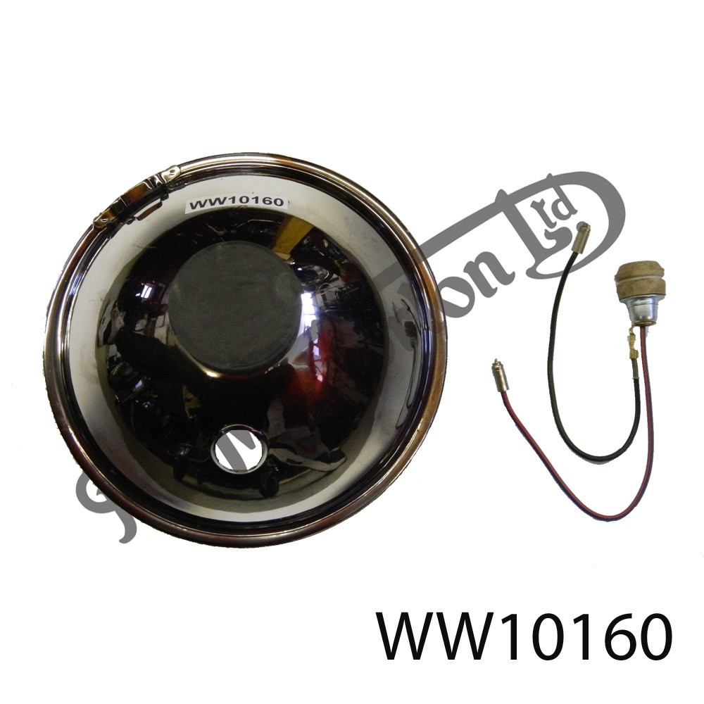 PATTERN HEADLAMP GLASS AND REFLECTOR, LUCAS TYPE, 5 3/4"