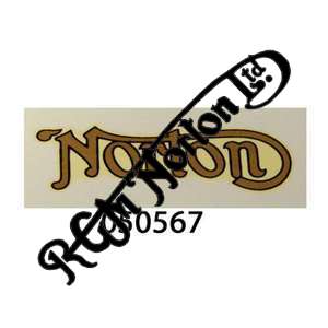 "NORTON" TRANSFER, GOLD WITH BLACK OUTLINE, SMALL