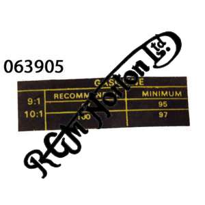 GASOLINE (PETROL SPECIFICATION) DECAL