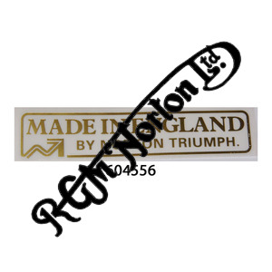 MADE IN ENGLAND BY NORTON TRIUMPH GOLD STICKER