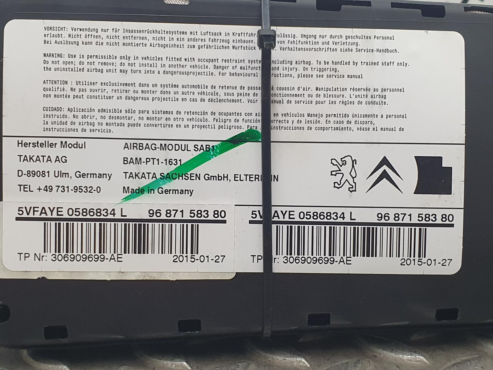 2015 CITROEN C4 AIRBAG LINKS View Auto part AIRBAG LINKS CITROEN C4 2015