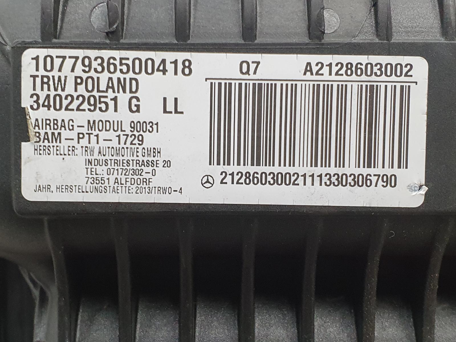 2013 MERCEDES E CLASS AIRBAG SET View Auto part AIRBAG SET MERCEDES E CLASS 2013