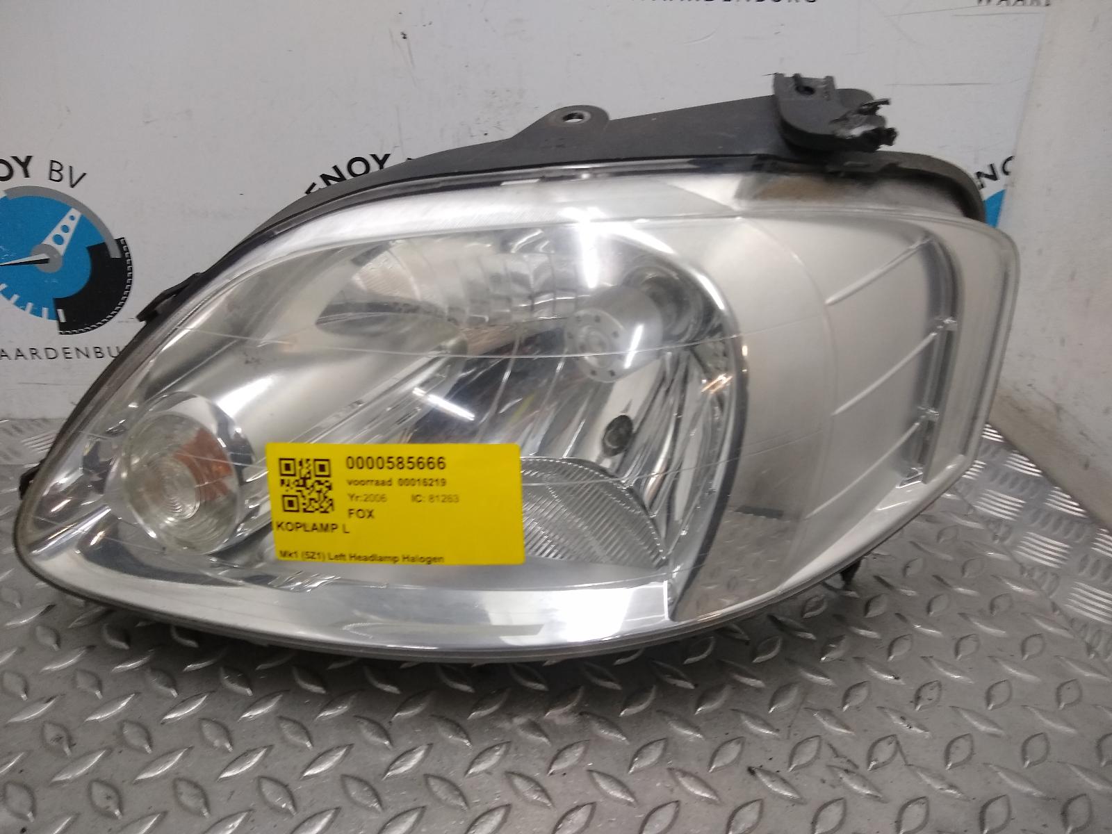 2006 VOLKSWAGEN FOX KOPLAMP L View Auto part KOPLAMP L VOLKSWAGEN FOX 2006