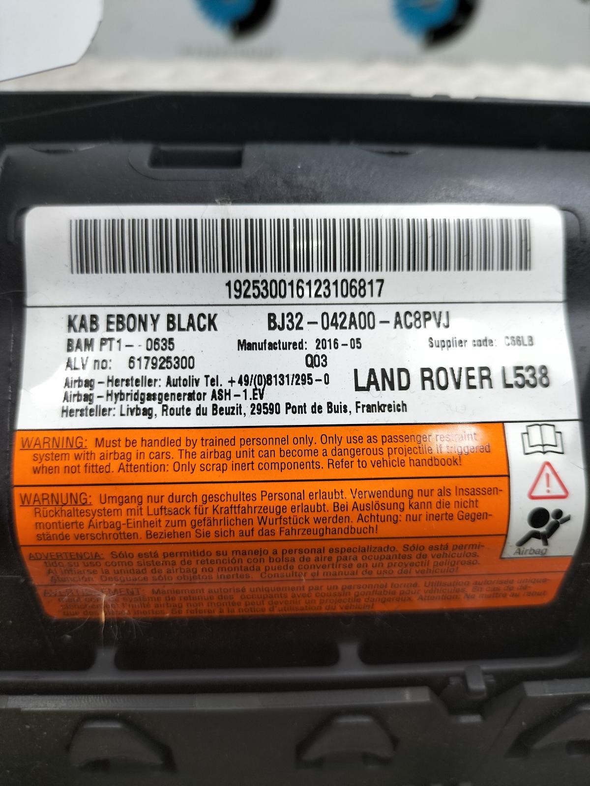 2017 LAND ROVER RANGE ROVER EVOQUE AIRBAG LINKS View Auto part AIRBAG LINKS LAND ROVER RANGE ROVER EVOQUE 2017