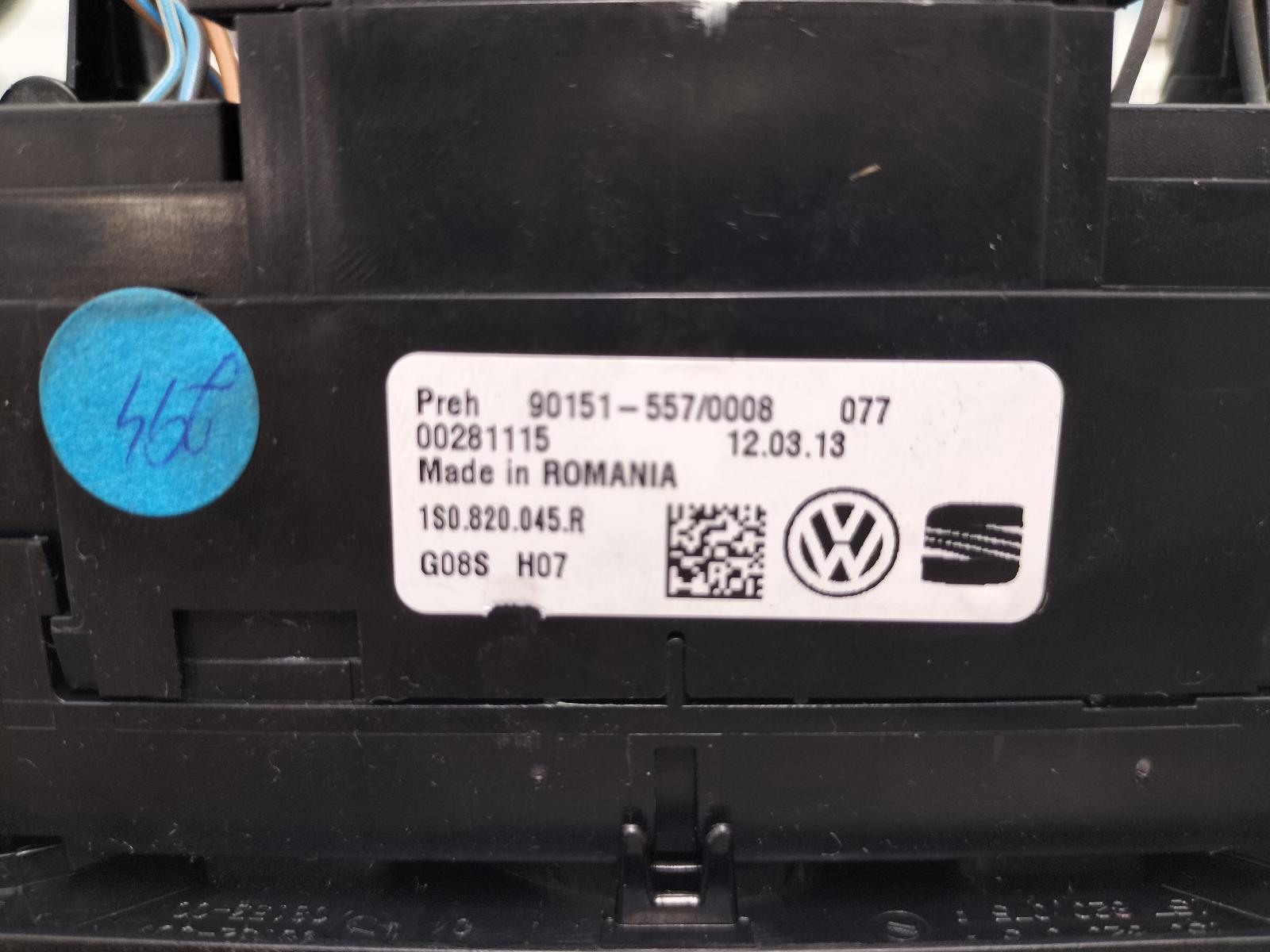 View Auto part KACHEL BEDIENINGSPANEEL VOLKSWAGEN UP 2013