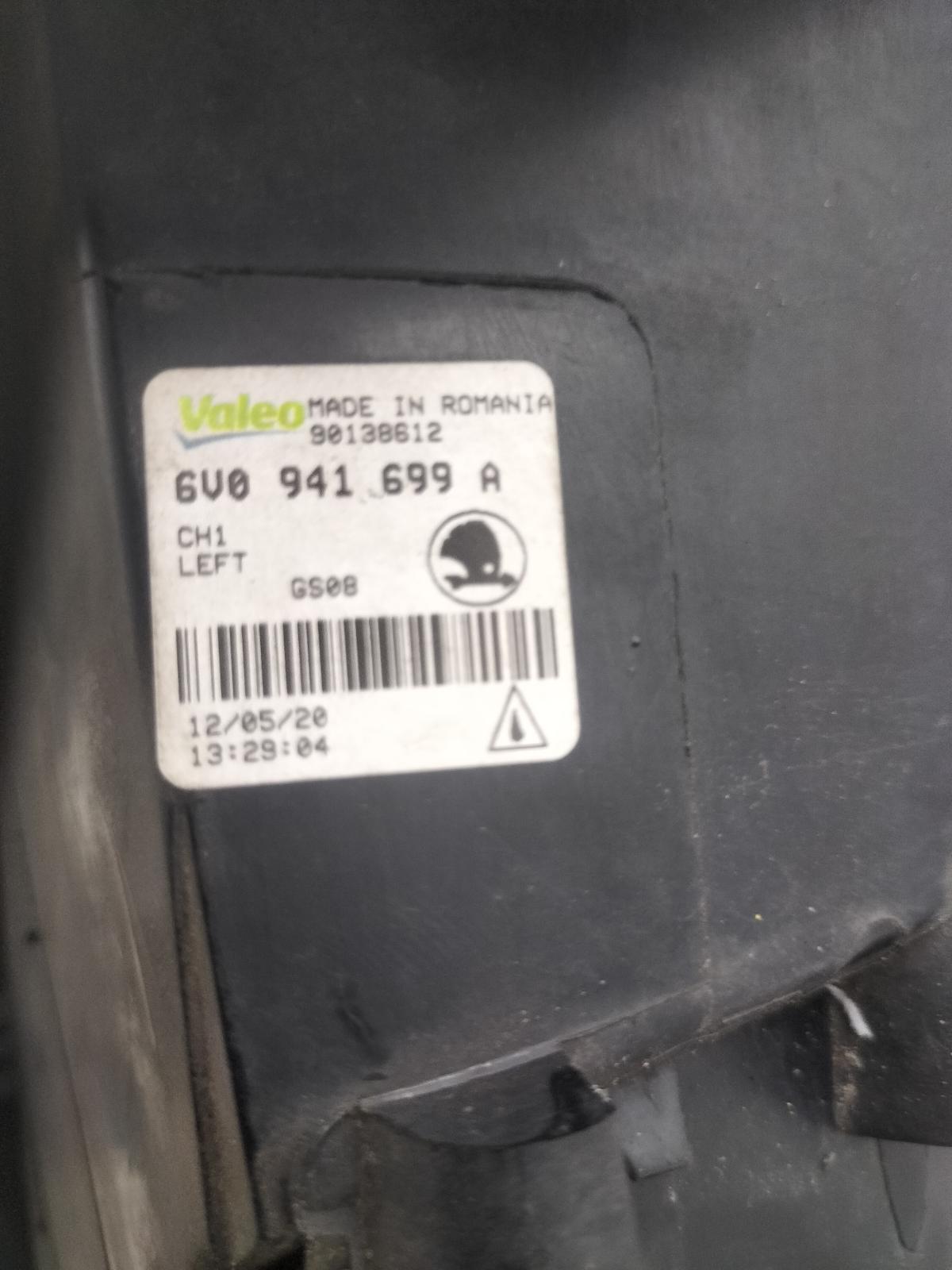 2020 SKODA FABIA MISTLAMP View Auto part MISTLAMP SKODA FABIA 2020