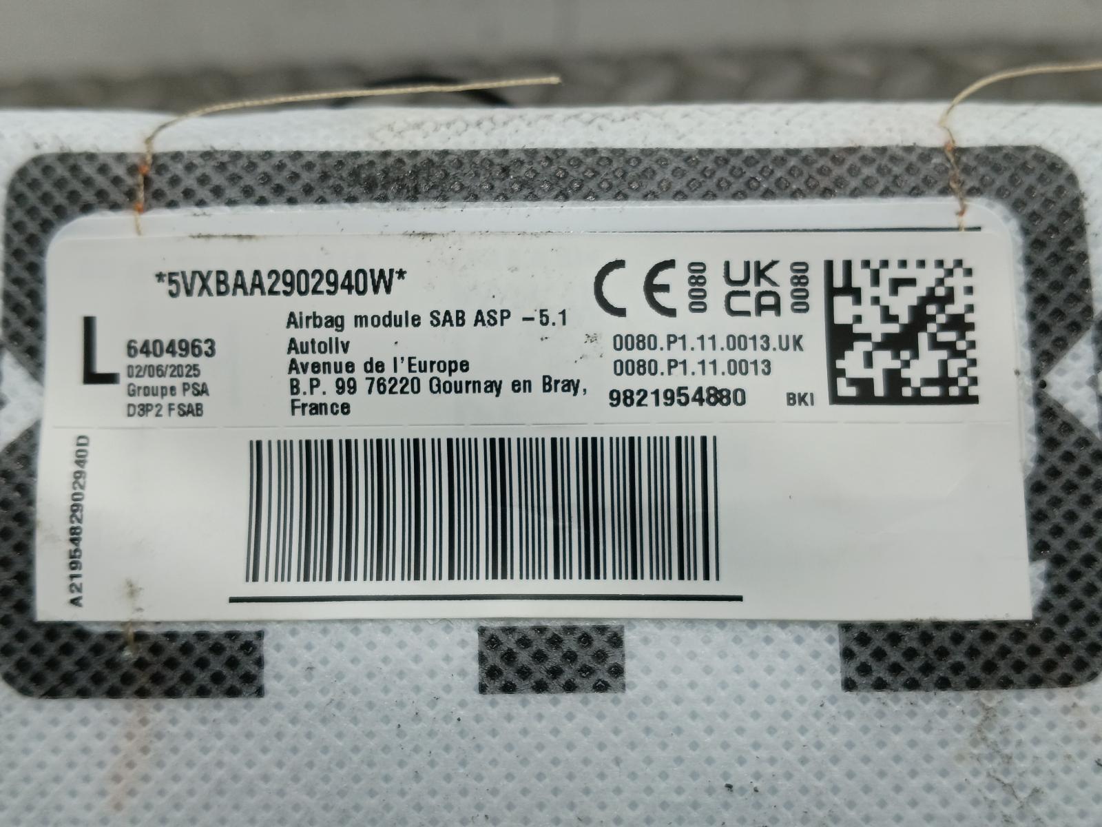 View Auto part L Air Bag PEUGEOT 208 2025
