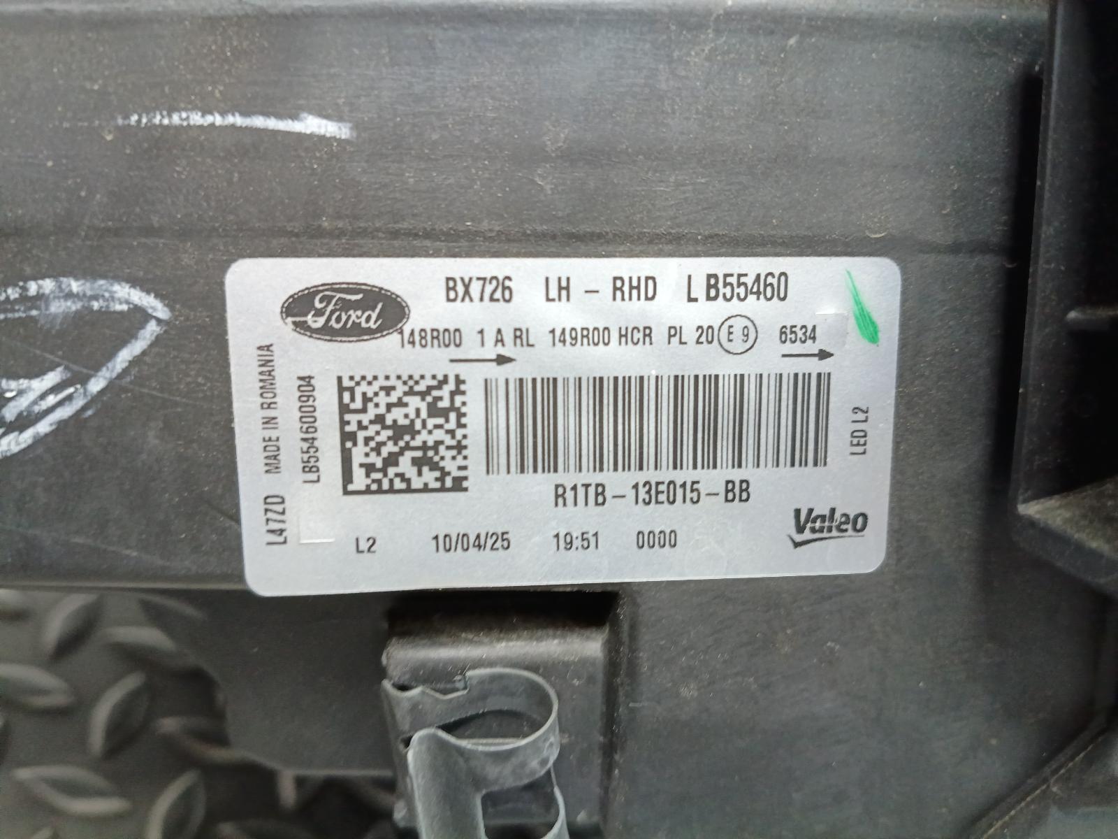 2025 FORD PUMA KOPLAMP L View Auto part KOPLAMP L FORD PUMA 2025