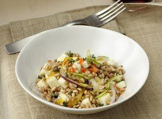 Insalata tiepida di farro perlato e verdure
