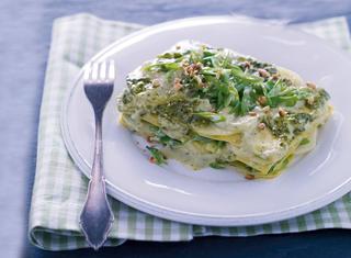 Lasagna bianca al pesto arricchito