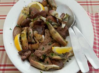 Coratella di agnello con carciofi