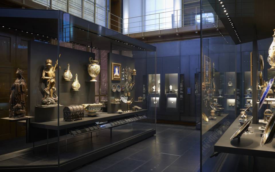 The Waddesdon Bequest Gallery at the British Museum - Glass cases holding Renaissance treasures in the Waddesdon Bequest room at the British Museum