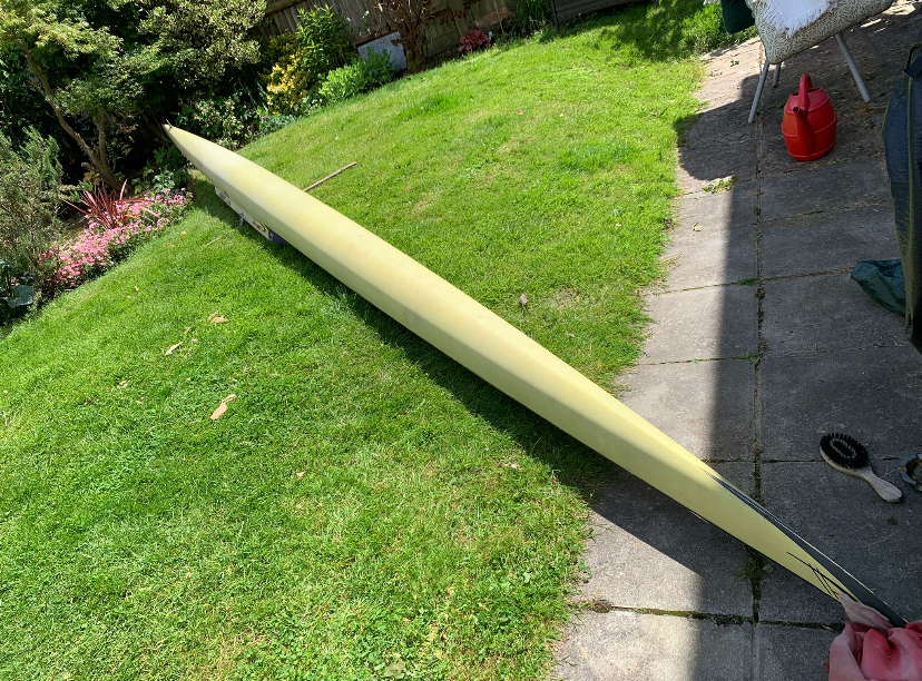 RowingAdverts Empacher Single 65kg with Carl Douglas riggers