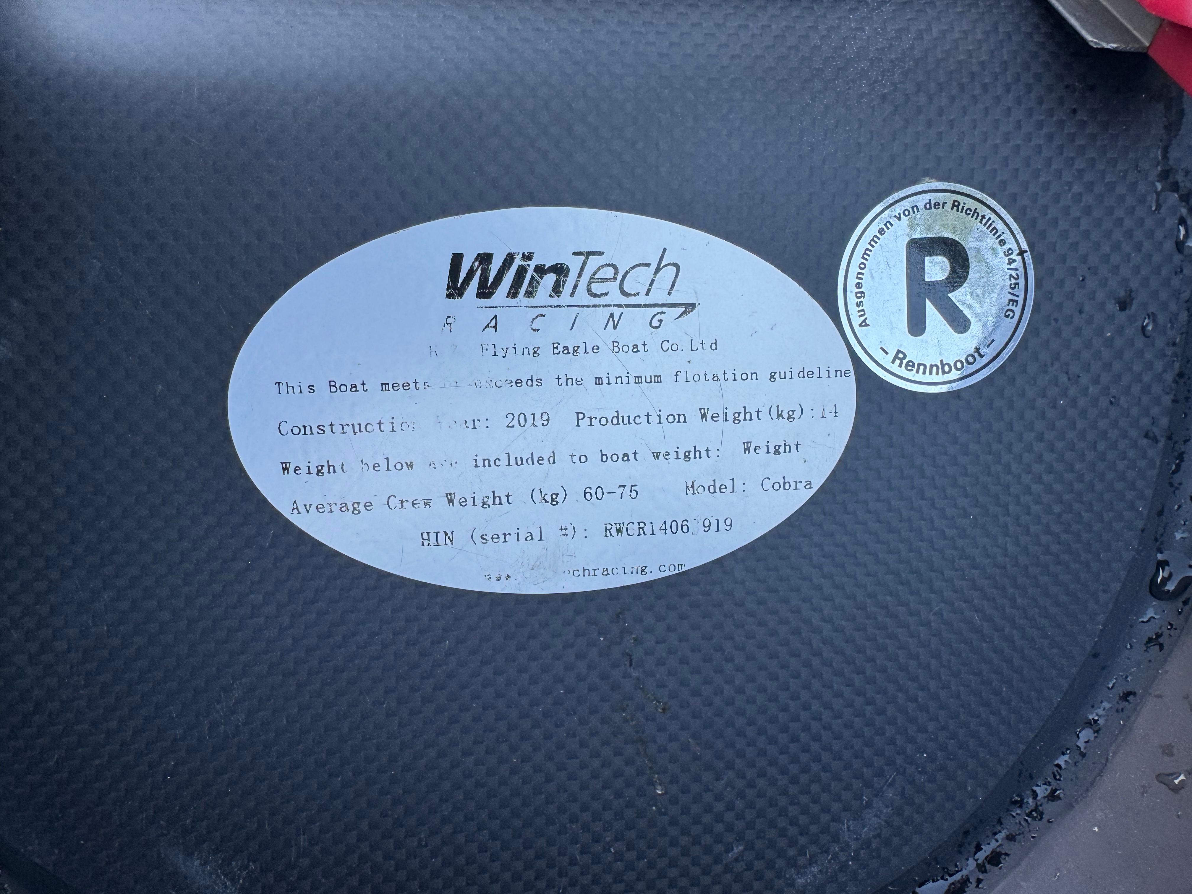2019 Matt Black WinTech Cobra 1x 60-75kg - image 2