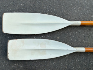 Pair of wooden sculling oars for sale