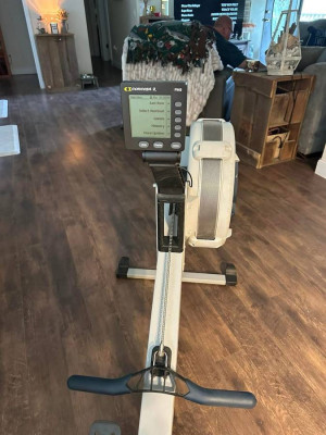 White Concept 2 rower with PM5 monitor