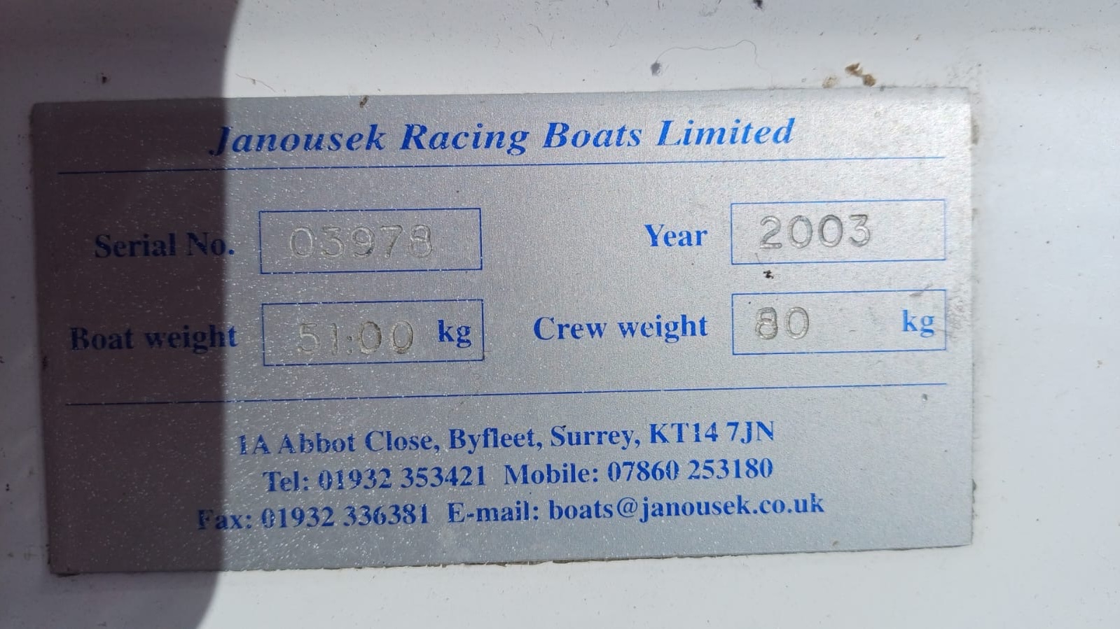 2003 Janousek 4+ 80kg - image 3