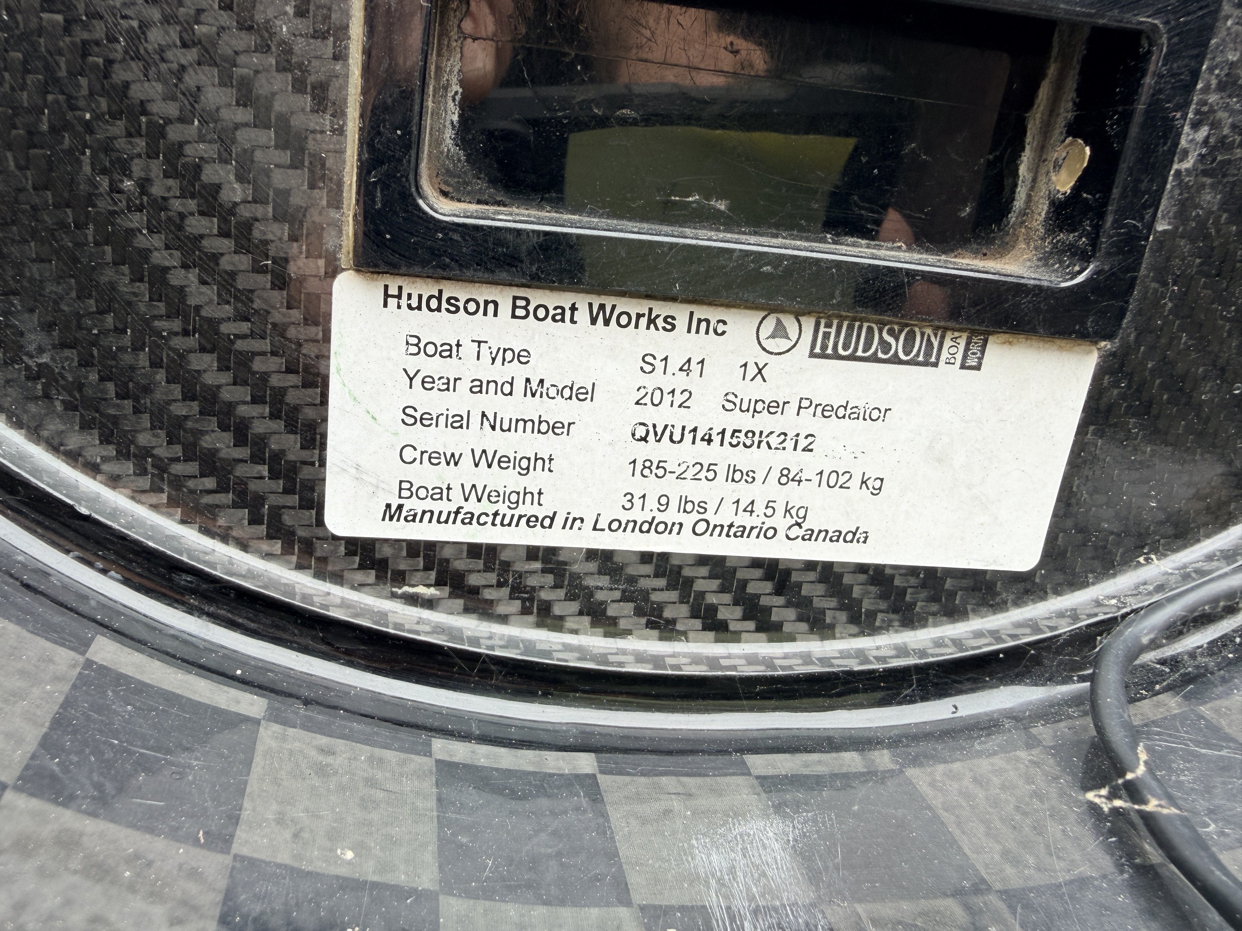 Hudson Super Predator S1.41 Single Scull 84-102Kg 2012 - image 4