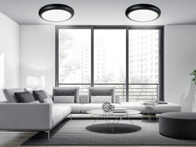 Plafon LED 2w1 Pherkad 25W 3000K-6000K z Czujnikiem Ruchu Czarny IP44