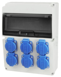 Rozdzielnica stacjonarna 11M 6x230V IP66 RSW006