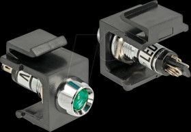 86456 Keystone LED green 6 V, black