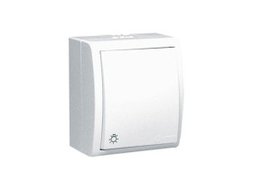 AQUARIUS Wyłącznik światło zwierny przycisk natynkowy bryzgoszczelny IP54 biały AQS1/11 KONTAKT SIMON