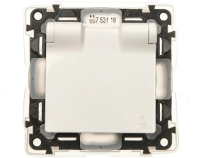 VALENA LIFE Gniazdo pojedyncze z/u 2P+Z SCHUKO IP44 z przesłonami biały 753119