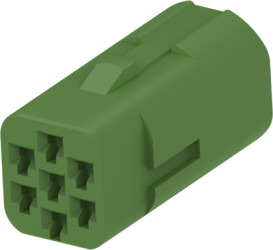 Socket, unequipped, 7 pole, straight, 3 rows, green, 2822343-1