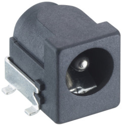 DC panel socket, pin Ø 2.5 mm, hole Ø 6.5 mm, black, 1613 33 VP3