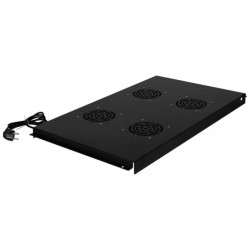 Panel 4x wentylator RACK 19 do szaf 600x1000 podsufitowy czarny 420x745mm NEKU FLR
