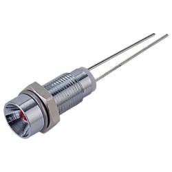 CML 19030003 M6 LED Indicator Red Recessed Satin Chrome Bezel 2.0VDC