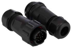 Przemysłowe złącza okrągłe 12, 12-pinowe SP21 Kabel, Układ szeregowy Wtyczka, gniazdo RS PRO