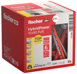 Kołki rozporowe uniwersalne HybridPower 10x90mm 2-składnikowe z łbem sześciokątnym TX40 / SW 13 7,0x89mm FISCHER 10szt