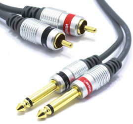 KABEL 2x JACK 6,3 MONO 2X RCA VITALCO MK50 1m