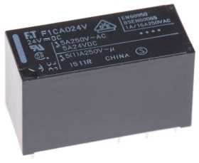 Przekaźnik mocy 24V dc DPDT Fujitsu 530mW, montaż PCB 1100Ω Styk płytki drukowanej