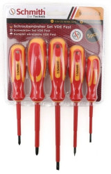Wkrętaki śrubokręt izolowany z magnesem zestaw śrubokrętów 5 szt. VDE - Schmith