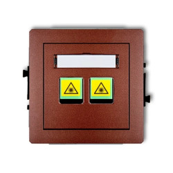 DECO Mechanizm gniazda światłowodowego/optycznego podwójnego brązowy metalik 9DGOP-2