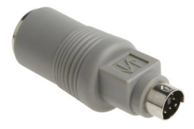 Kabel KVM, dł. 49.5mm - Wtyk 6-stykowy Mini DIN - Żeńskie 5-stykowe złącze DIN, kolor: Szary, zgodne z: CE, REACH, RS