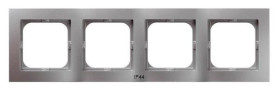 AS Ramka poczwórna do łączników IP44 srebro RH-4G/18