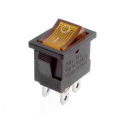 Włącznik ON-OFF klawiszowy 230V AC, pomarańczowe podświetlenie, DPST 3P