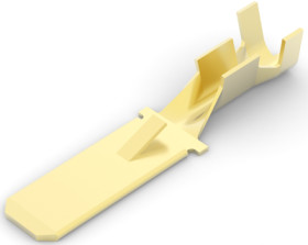 Uninsulated flat plug sleeve, 6.35 x 0.81 mm, 0.82 to 2.08 mm², AWG 18 to 14, brass, 42241-1